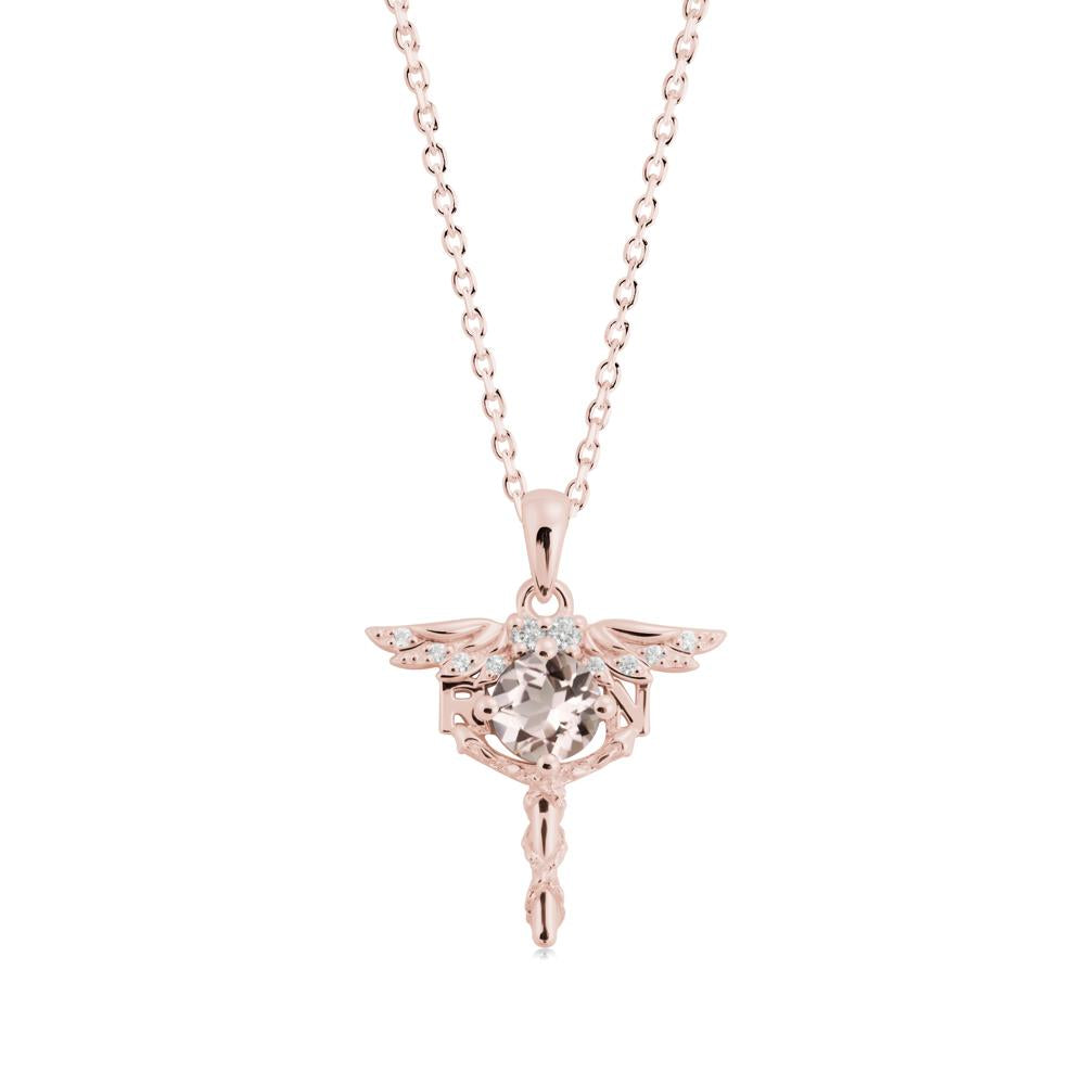 Morganite Necklace for Registered Nurse Graduation - LUO Jewelry #metal_18k rose gold