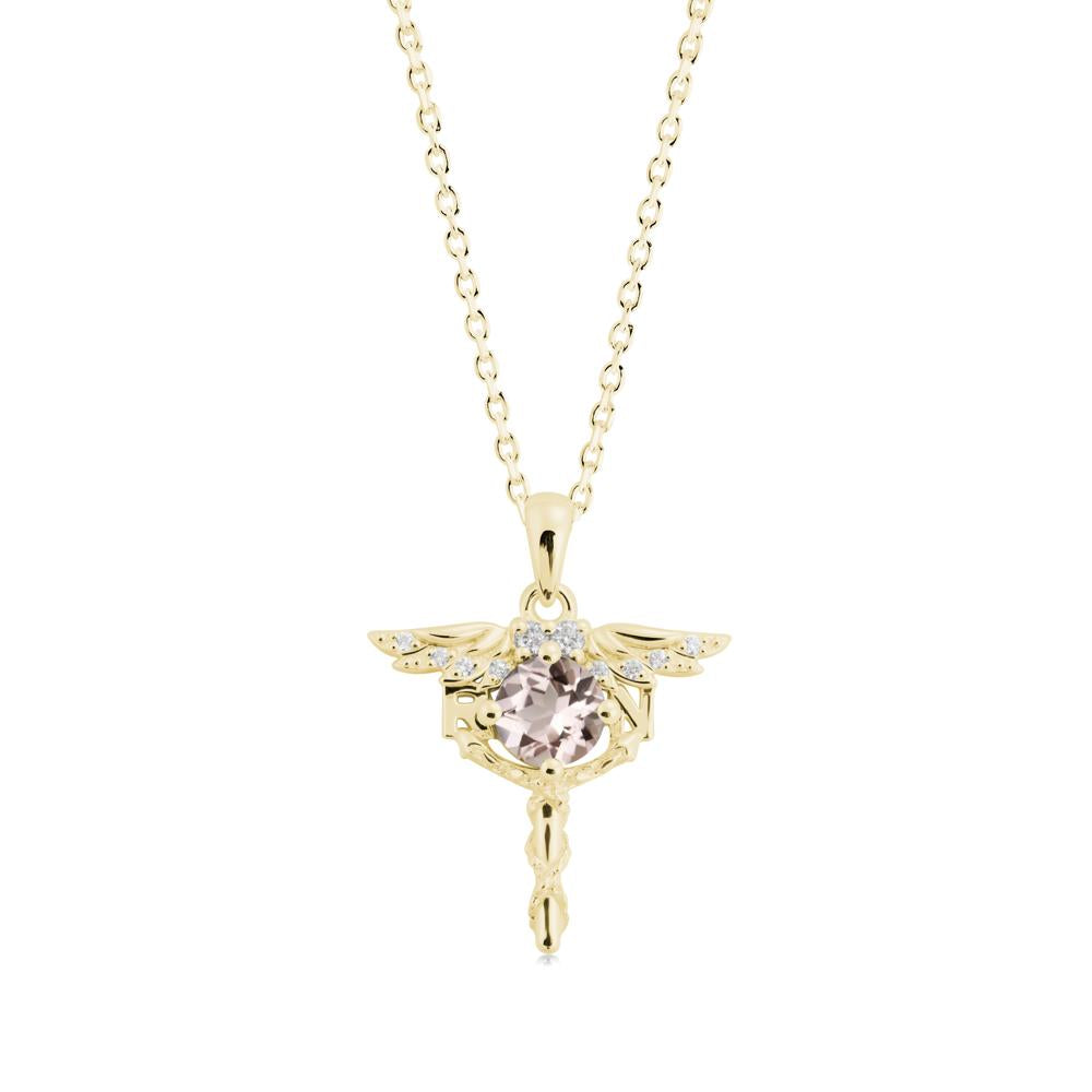 Morganite Necklace for Registered Nurse Graduation - LUO Jewelry #metal_18k yellow gold