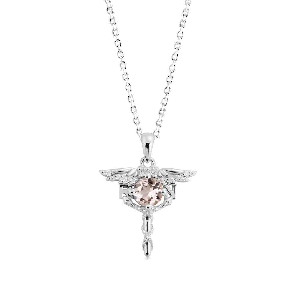 Morganite Necklace for Registered Nurse Graduation - LUO Jewelry #metal_sterling silver