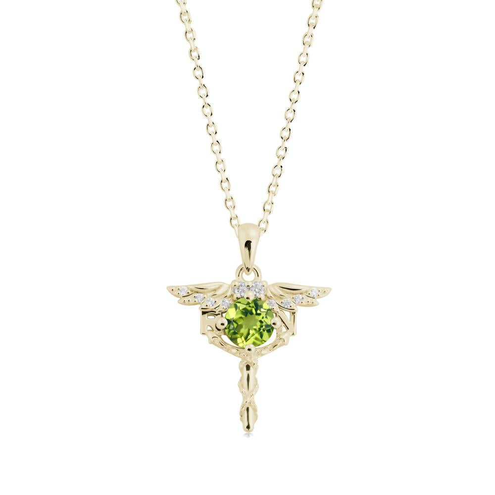 Peridot Registered Nurse Necklace - LUO Jewelry #metal_14k yellow gold