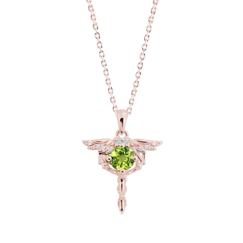 Peridot Registered Nurse Necklace - LUO Jewelry #metal_18k rose gold
