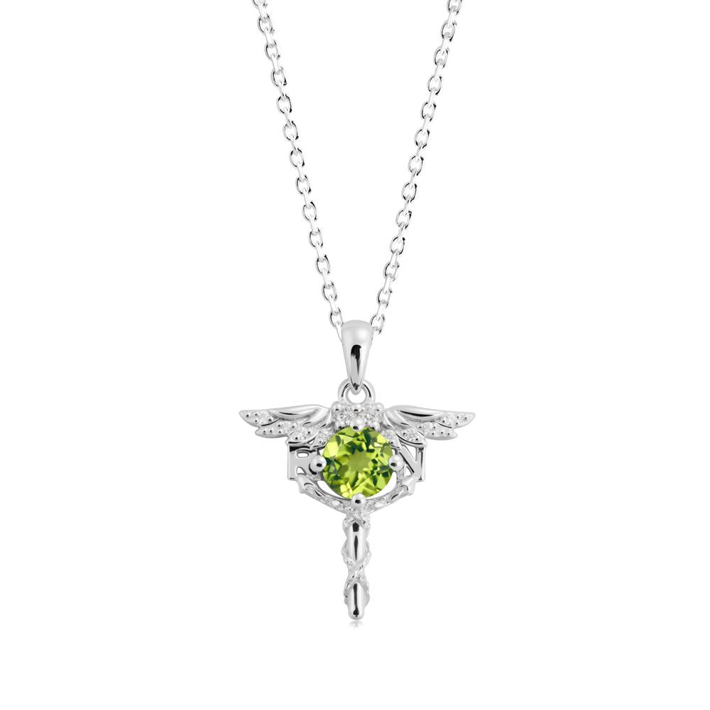 Peridot Registered Nurse Necklace - LUO Jewelry #metal_18k white gold