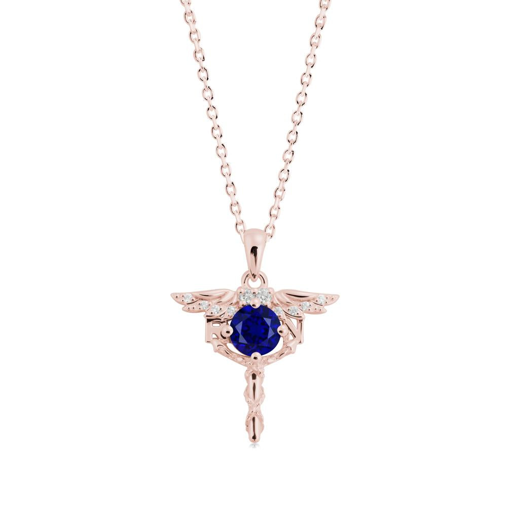 Sapphire Rn Nurse Necklace - LUO Jewelry #metal_18k rose gold