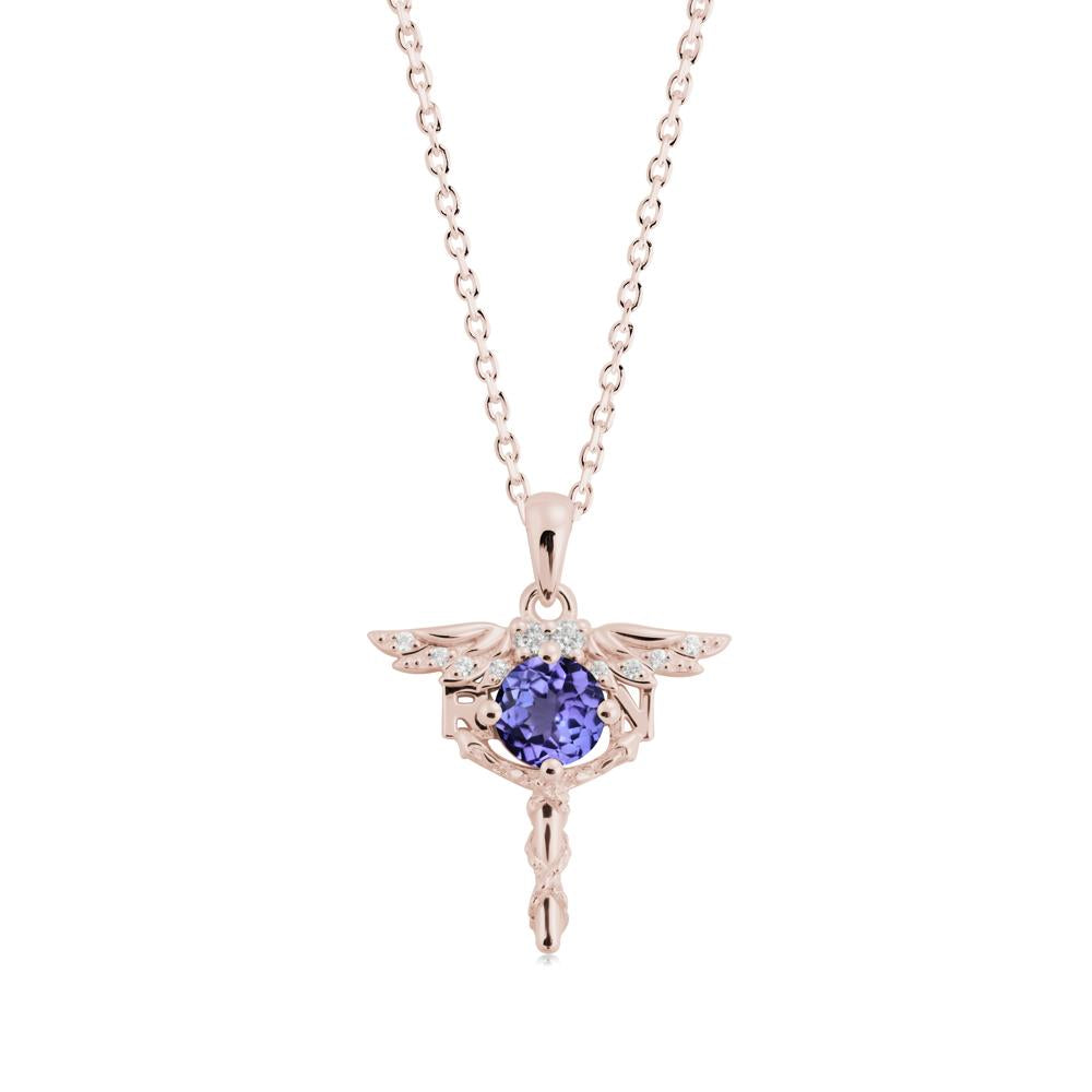 Tanzanite Rn Nurse Necklace - LUO Jewelry #metal_14k rose gold
