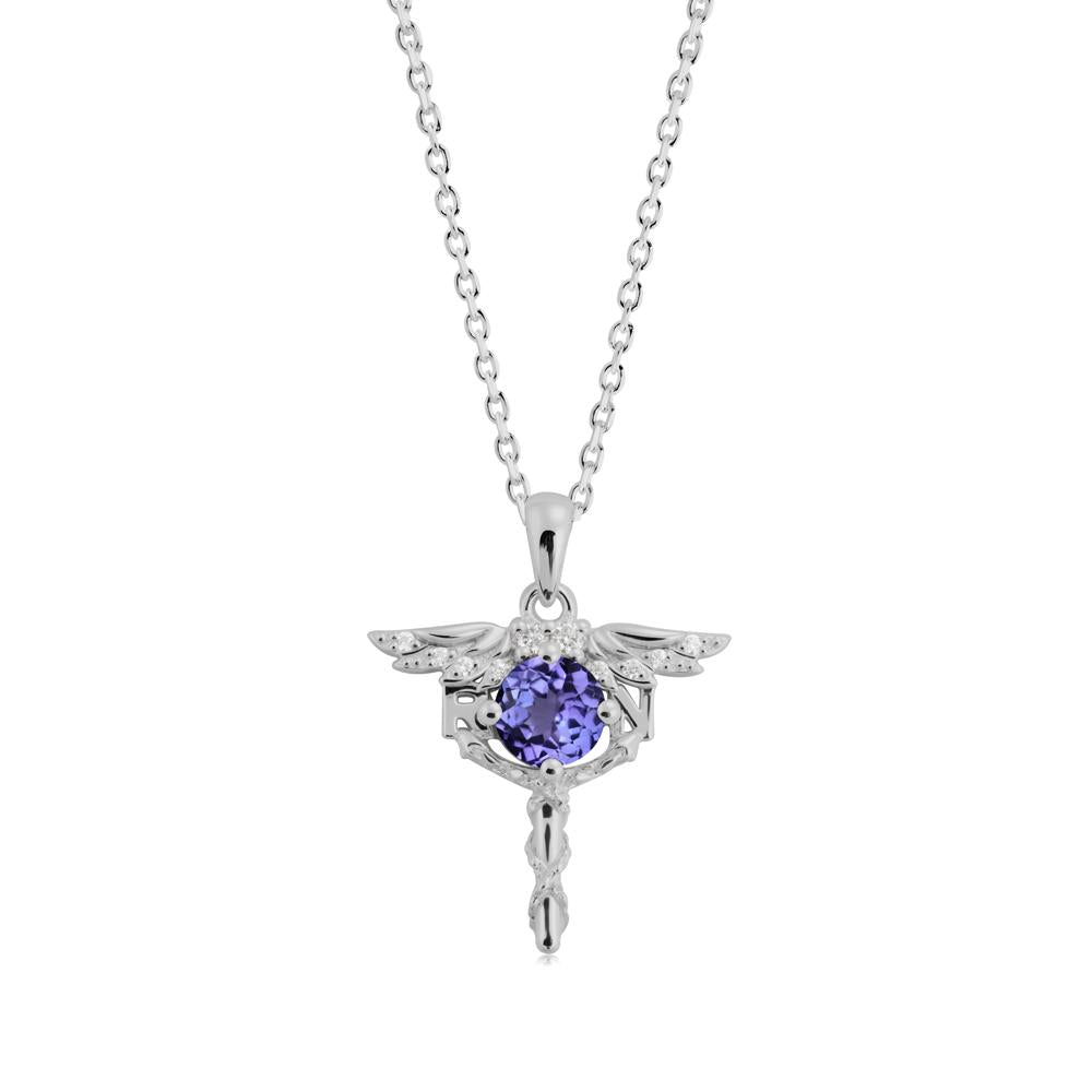 Tanzanite Rn Nurse Necklace - LUO Jewelry #metal_platinum
