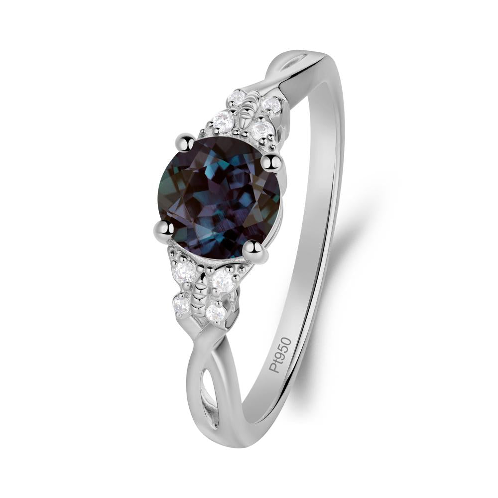 Round Alexandrite Butterfly Ring - LUO Jewelry #metal_platinum