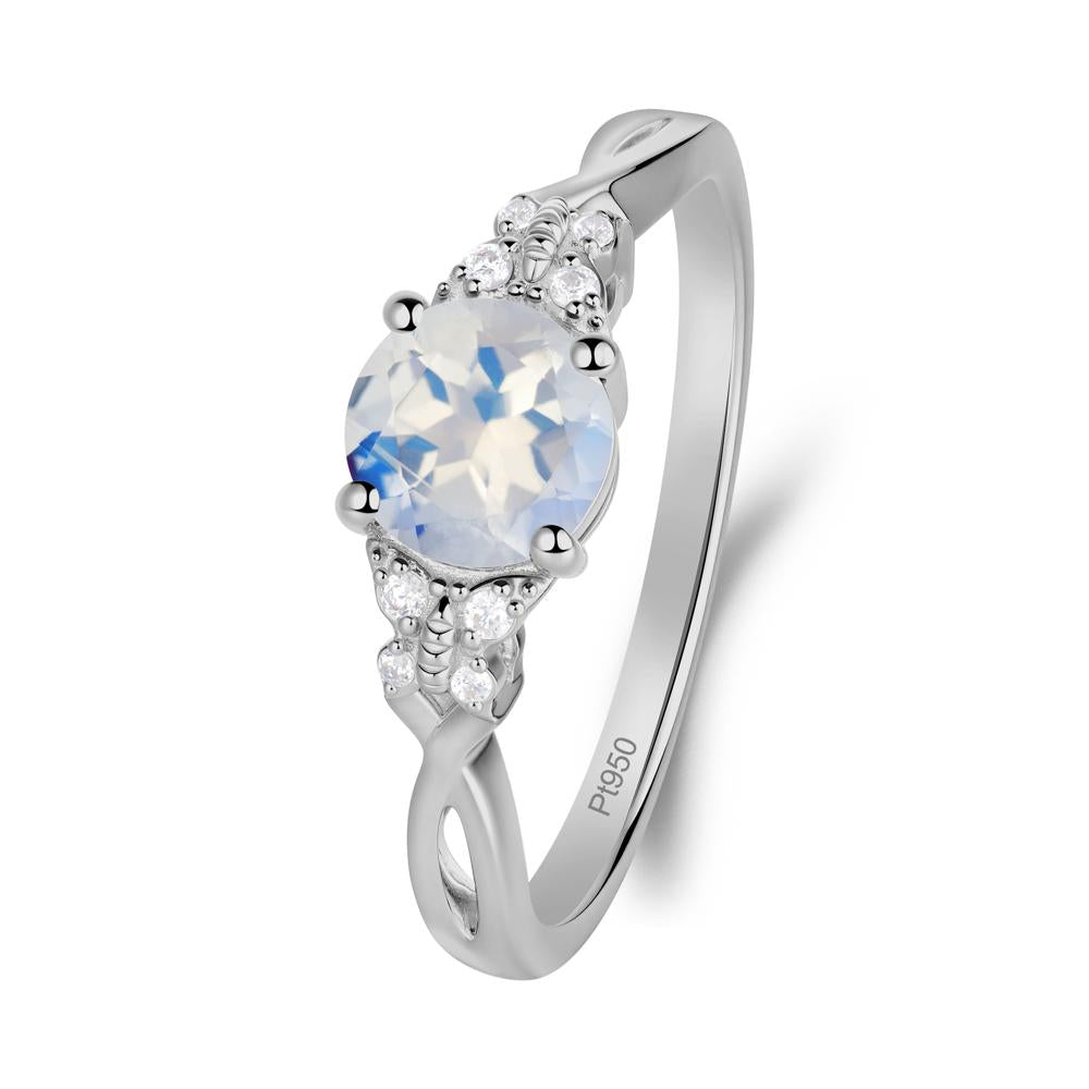 Round Moonstone Butterfly Ring - LUO Jewelry #metal_platinum
