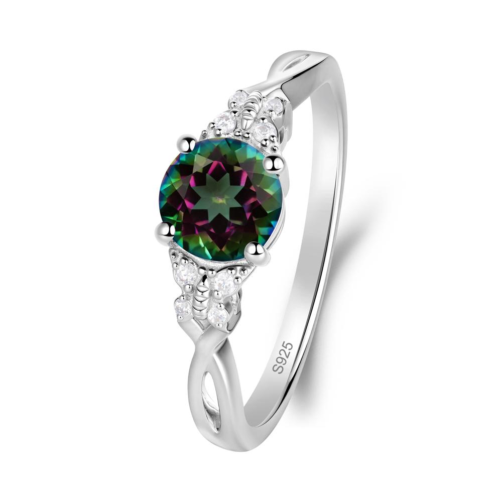 Round Mystic Topaz Butterfly Ring - LUO Jewelry #metal_sterling silver