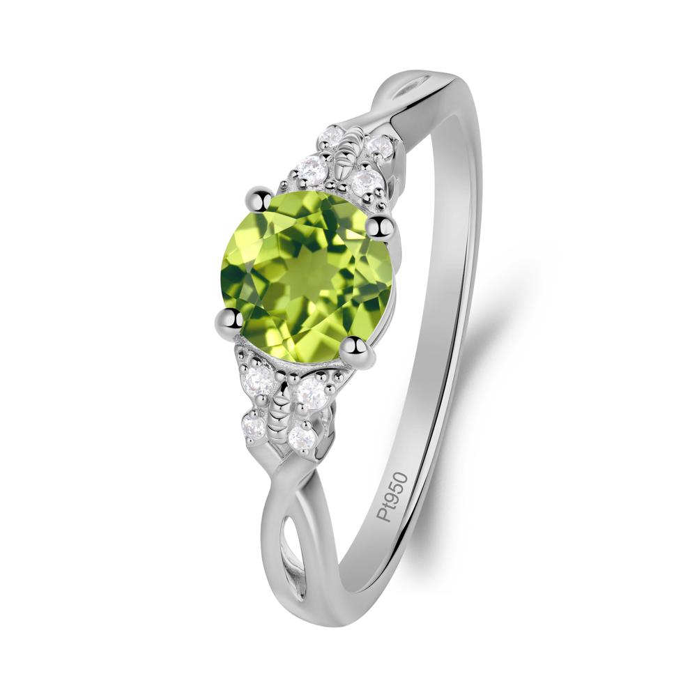 Round Peridot Butterfly Ring - LUO Jewelry #metal_platinum