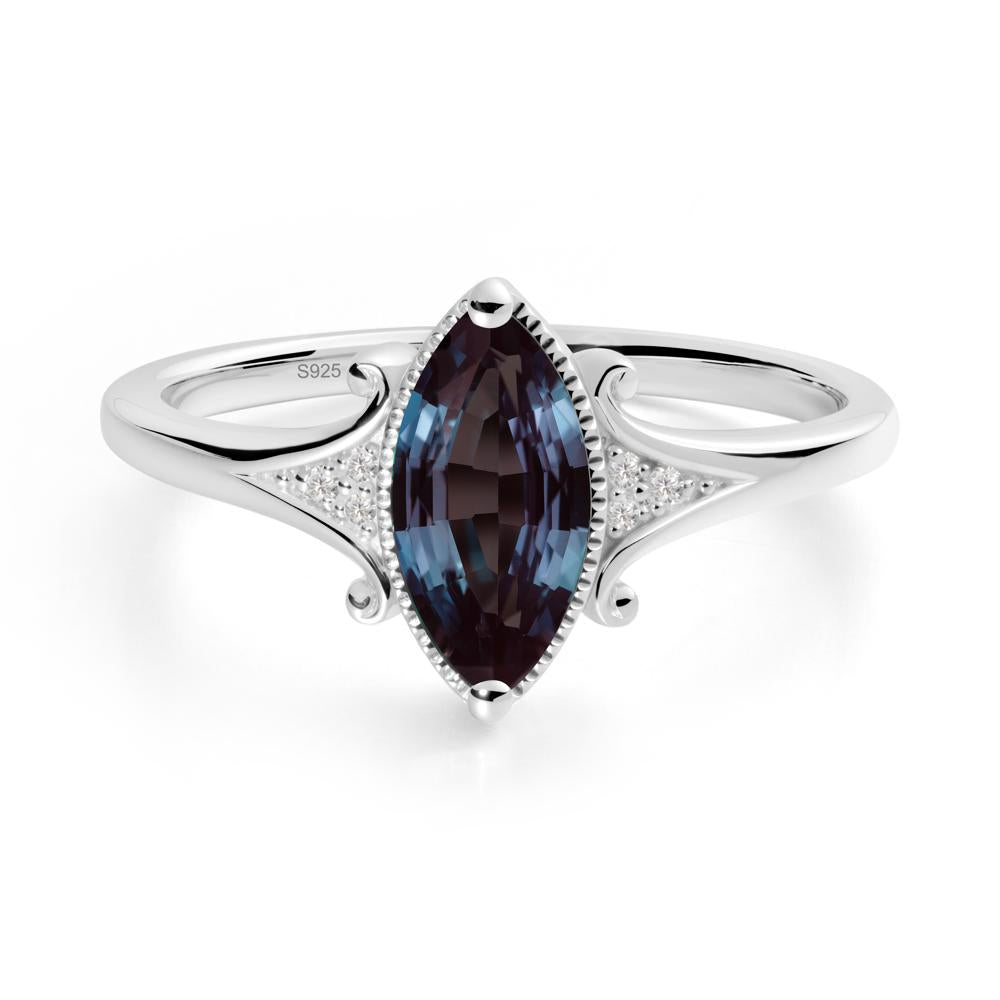Scrollwork Marquise Alexandrite Ring - LUO Jewelry #metal_sterling silver