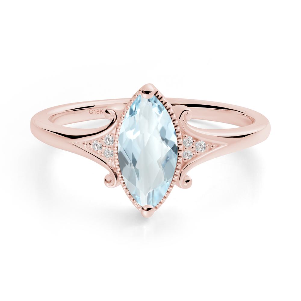 Scrollwork Marquise Aquamarine Ring - LUO Jewelry #metal_18k rose gold