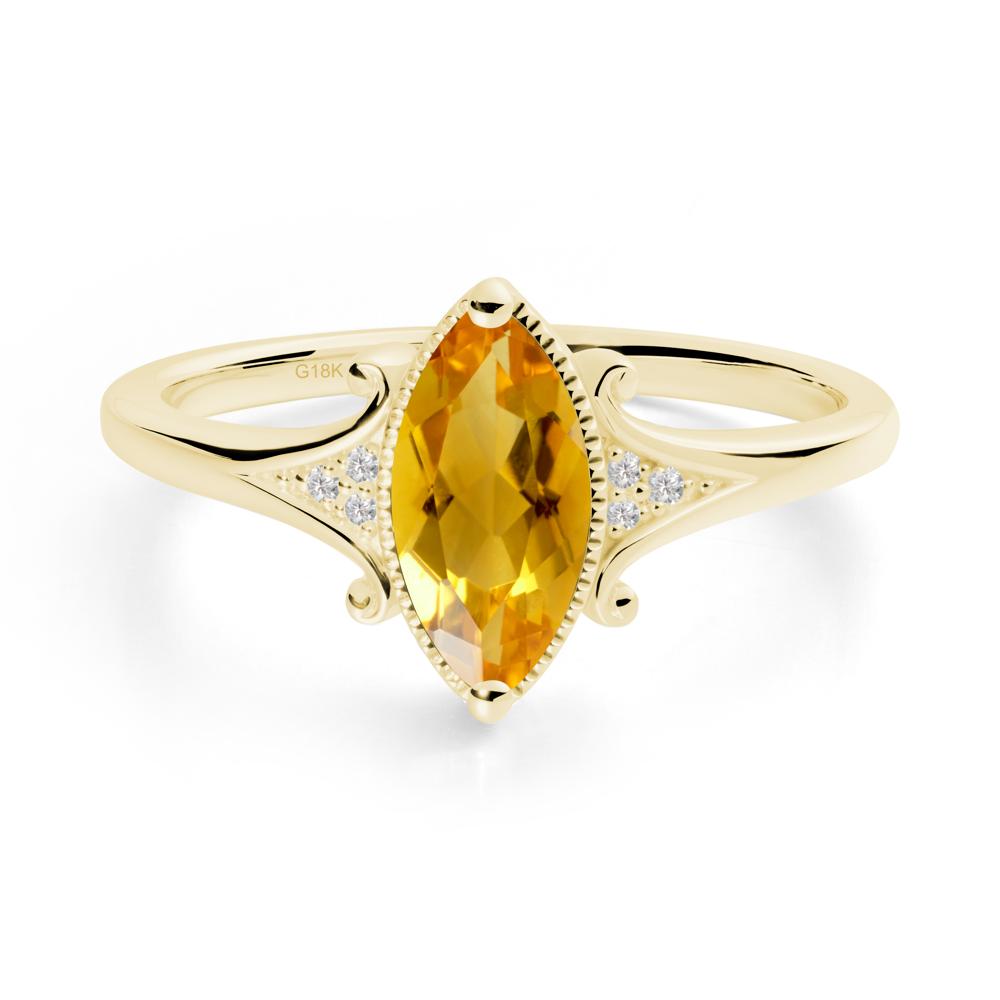 Scrollwork Marquise Citrine Ring - LUO Jewelry #metal_18k yellow gold