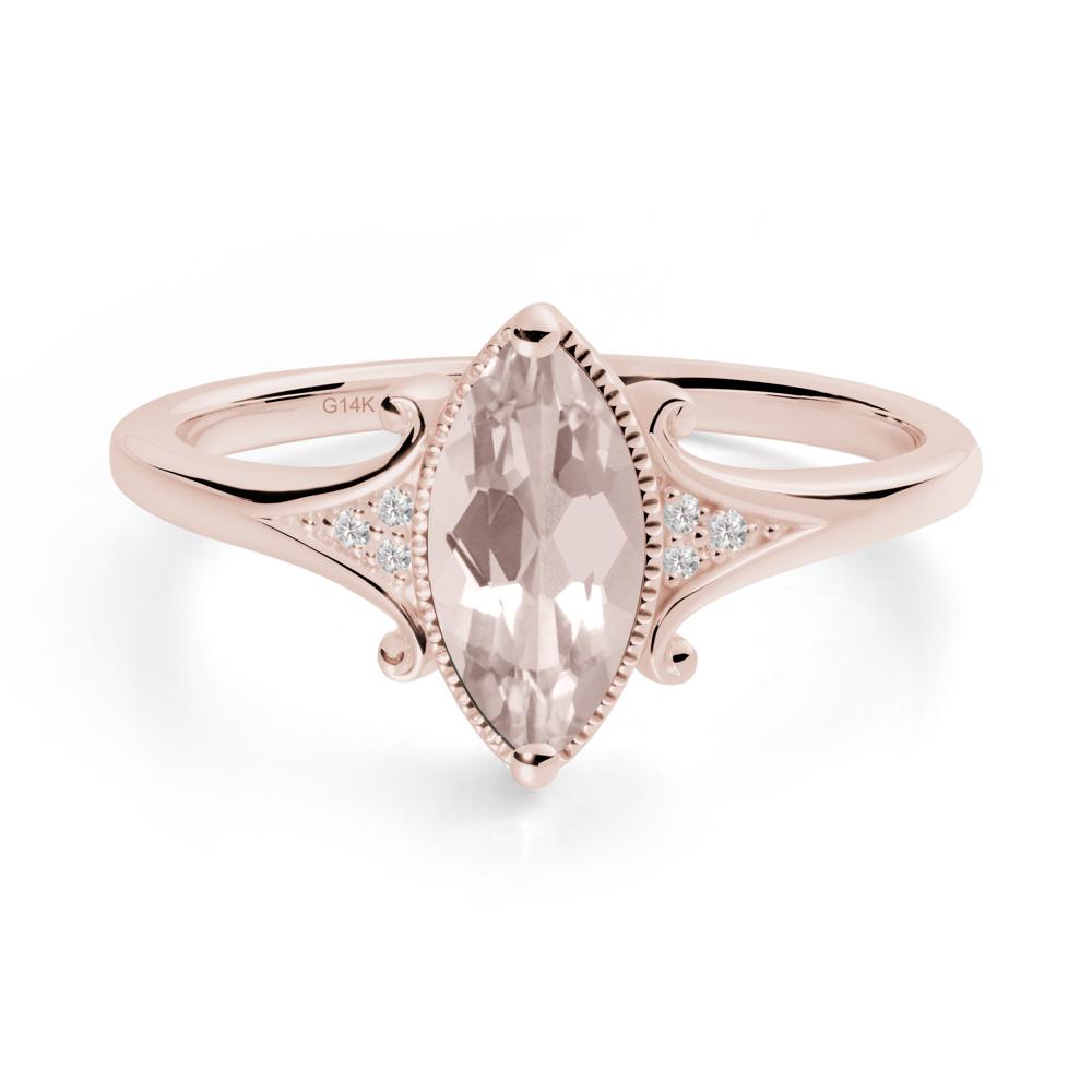 Scrollwork Marquise Morganite Ring - LUO Jewelry #metal_14k rose gold