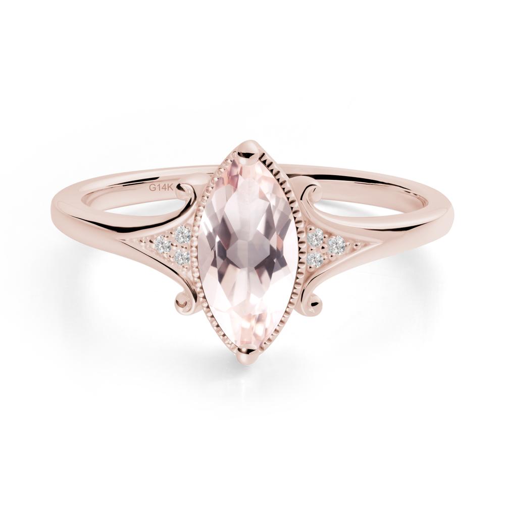 Scrollwork Marquise Morganite Ring - LUO Jewelry #metal_14k rose gold