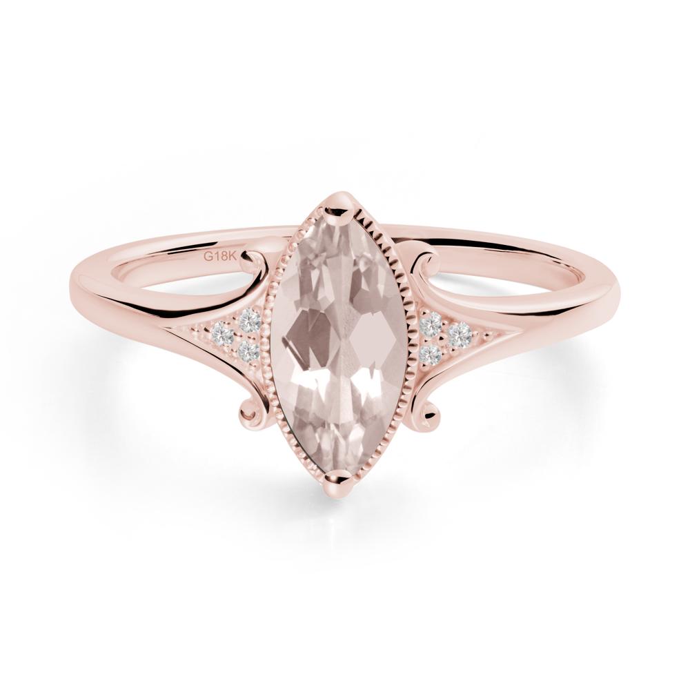 Scrollwork Marquise Morganite Ring - LUO Jewelry #metal_18k rose gold
