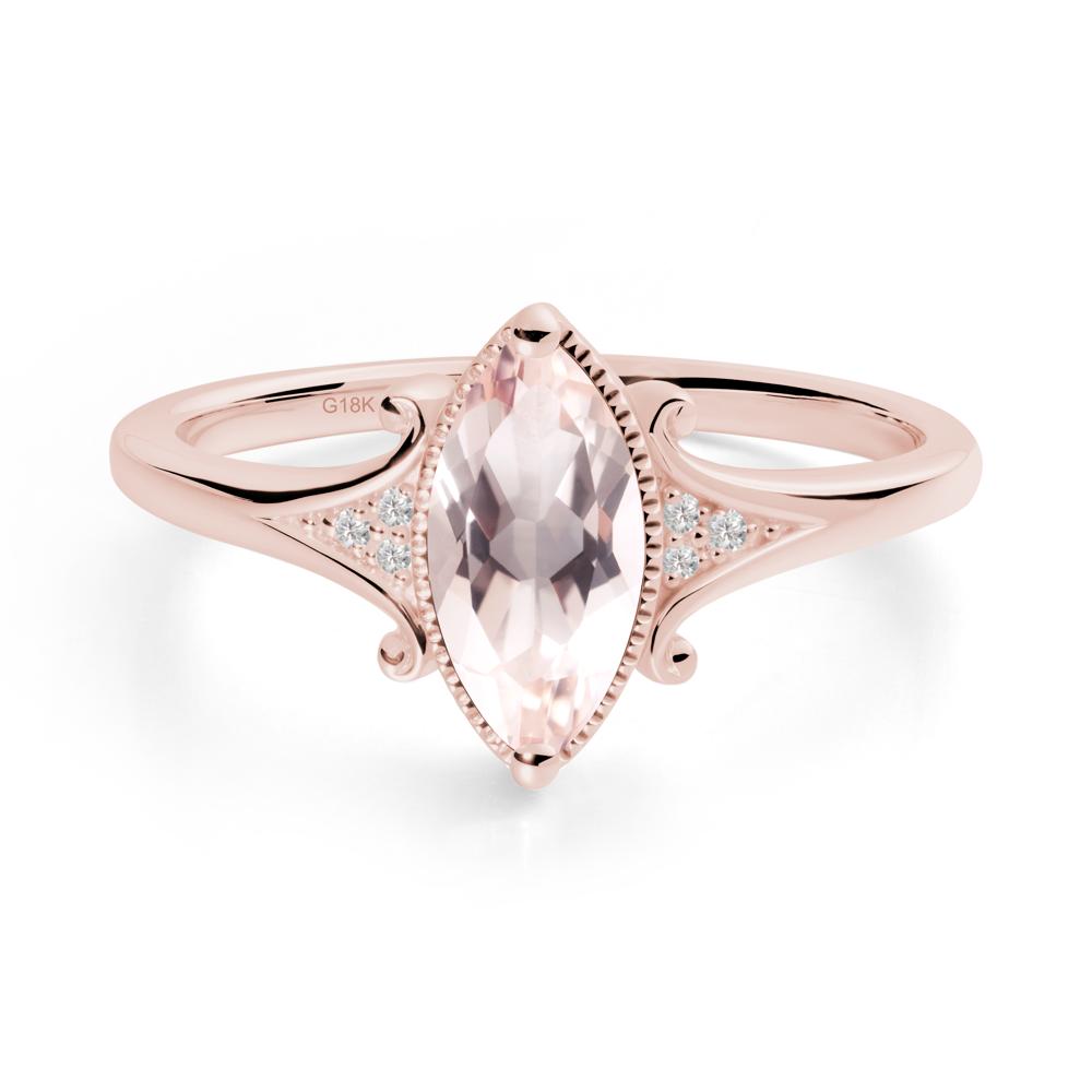 Scrollwork Marquise Morganite Ring - LUO Jewelry #metal_18k rose gold