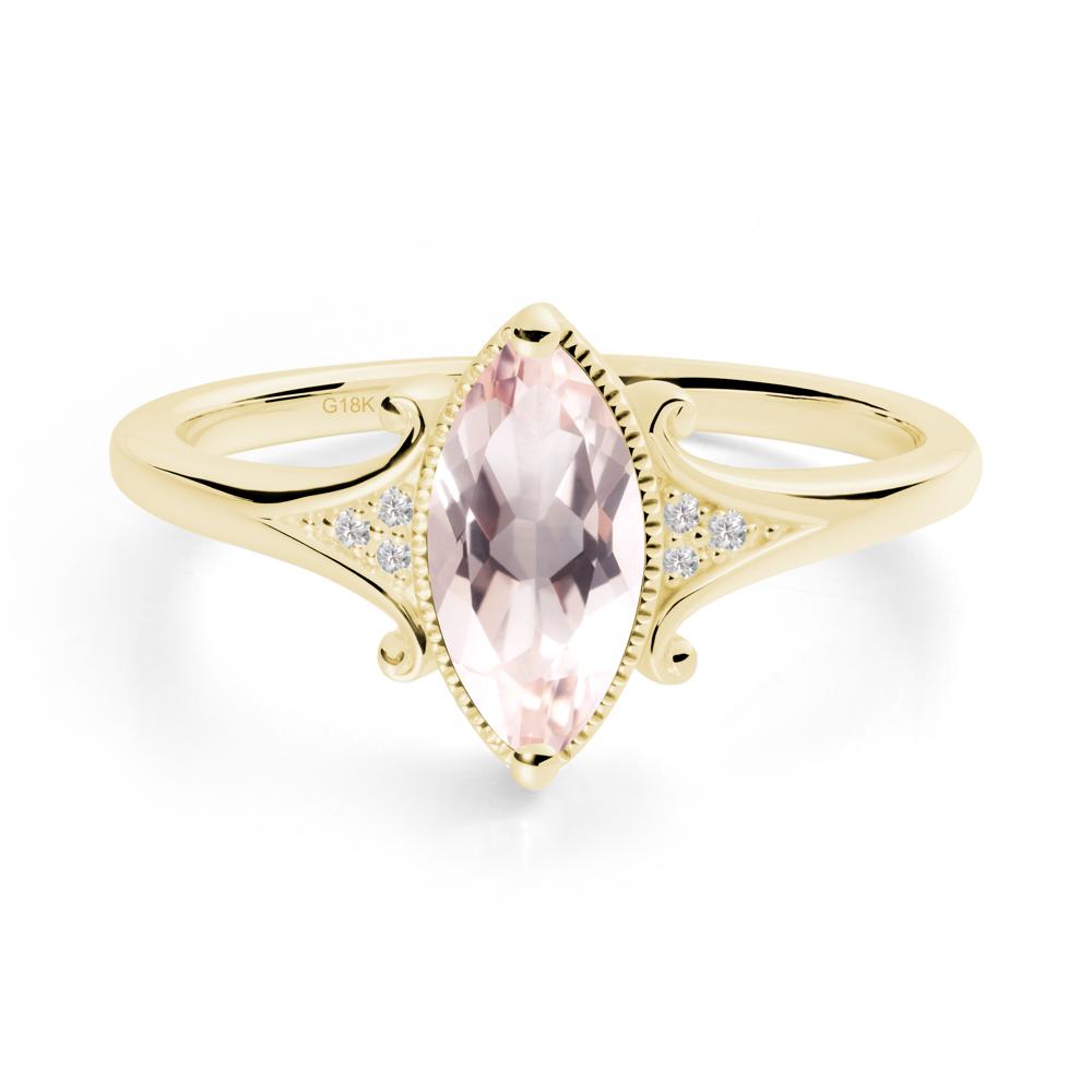 Scrollwork Marquise Morganite Ring - LUO Jewelry #metal_18k yellow gold