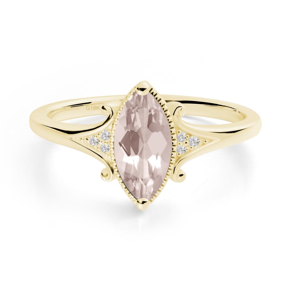 Scrollwork Marquise Morganite Ring - LUO Jewelry #metal_18k yellow gold