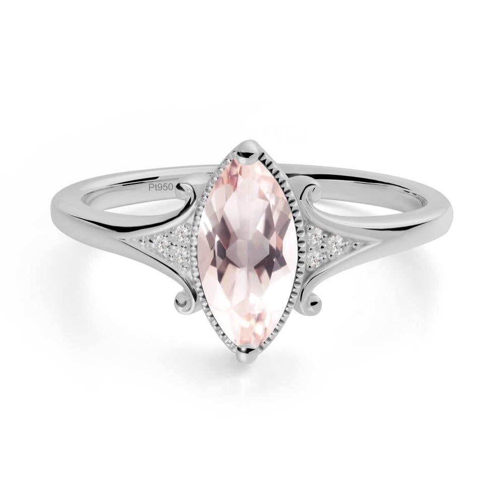 Scrollwork Marquise Morganite Ring - LUO Jewelry #metal_platinum
