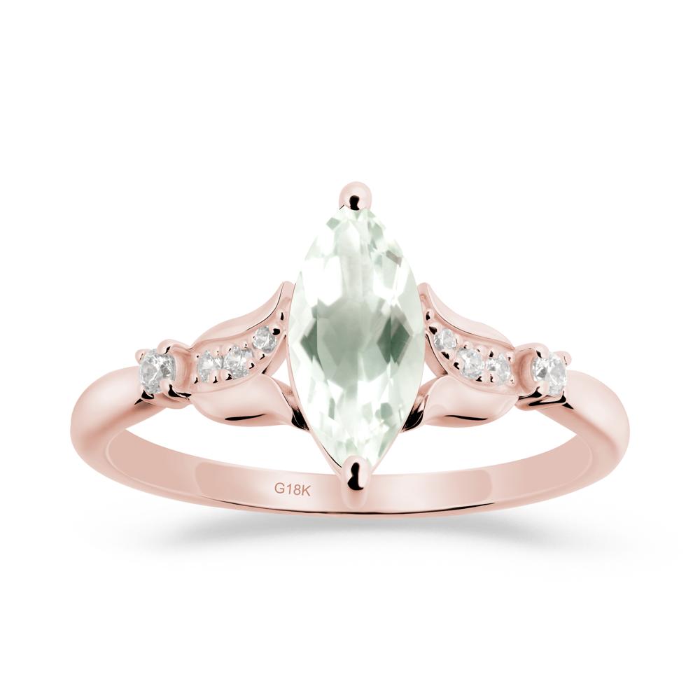 Marquise Green Amethyst Floral Engagement Ring - LUO Jewelry #metal_18k rose gold