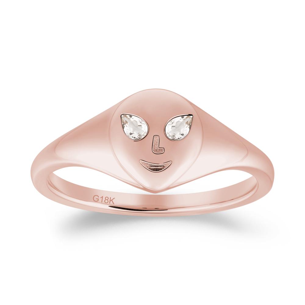 Pear Cut Morganite Ring with Smile Emoji - LUO Jewelry #metal_18k rose gold