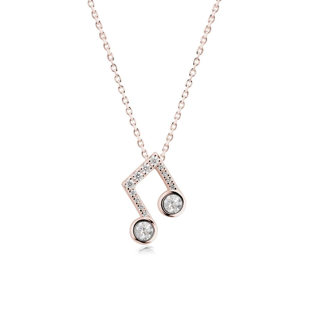 Musical Note Inspired Cubic Zirconia Pendant - LUO Jewelry #metal_14k rose gold