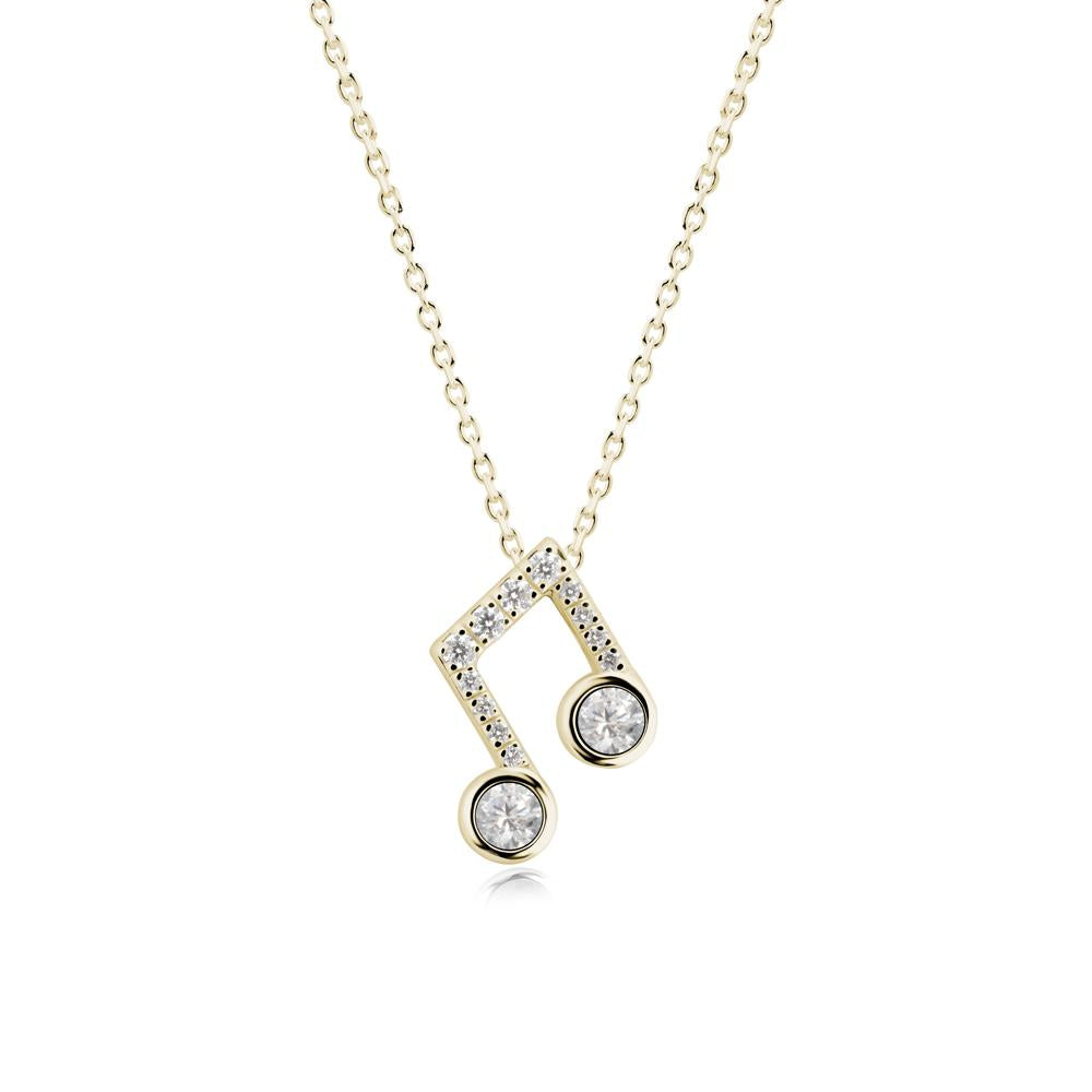 Musical Note Inspired Cubic Zirconia Pendant - LUO Jewelry #metal_14k yellow gold