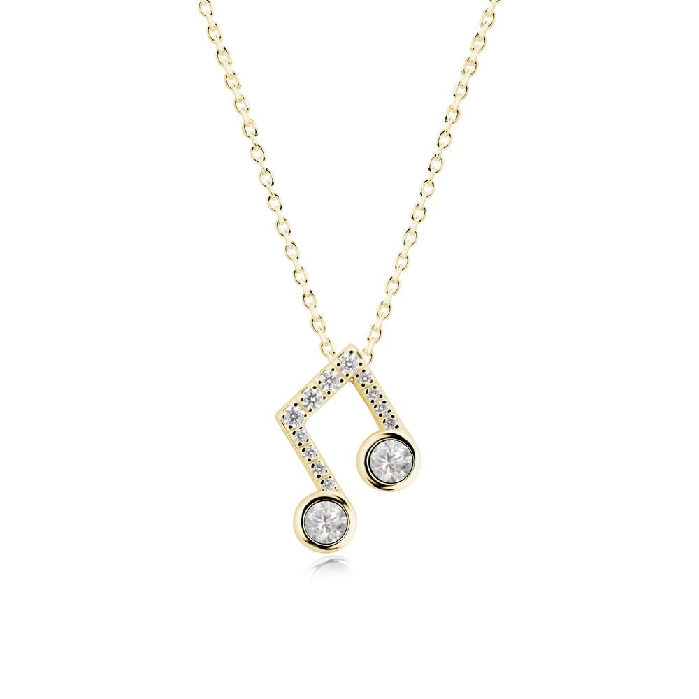Musical Note Inspired Cubic Zirconia Pendant - LUO Jewelry #metal_18k yellow gold