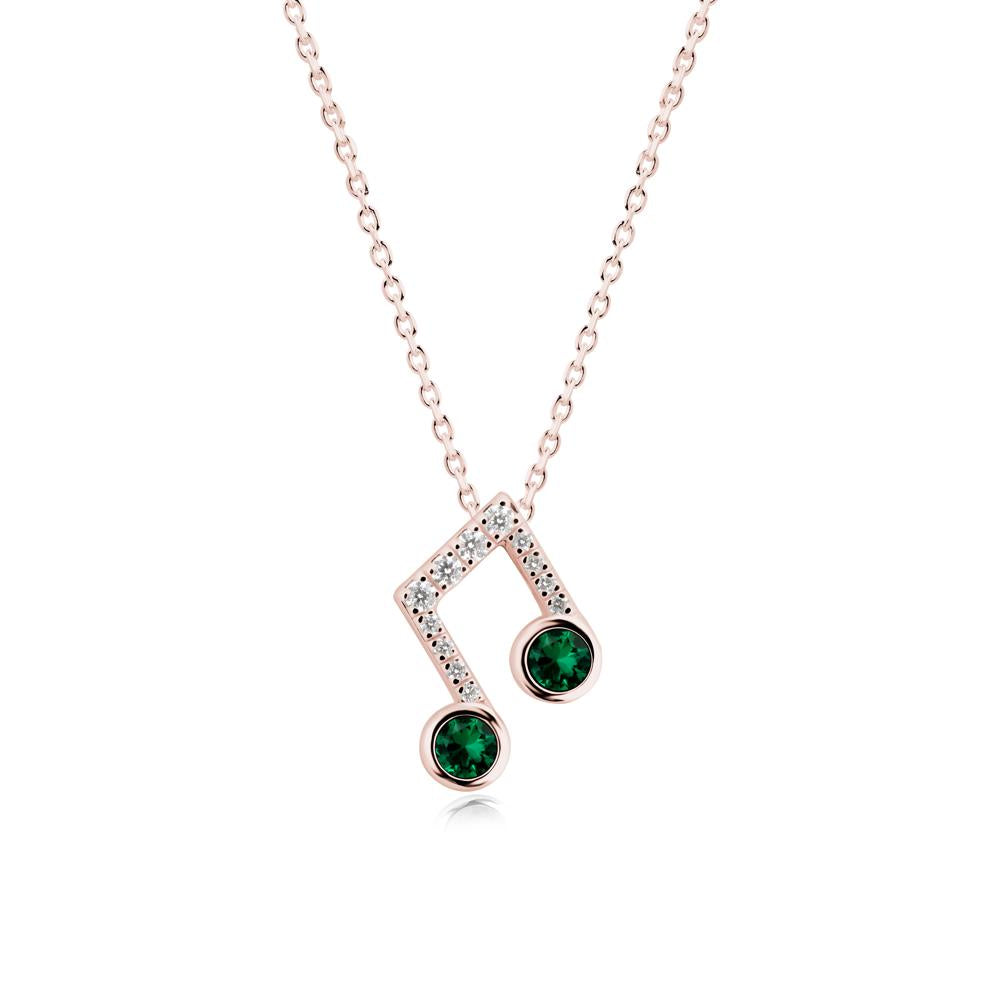 Musical Note Inspired Emerald Pendant - LUO Jewelry #metal_18k rose gold