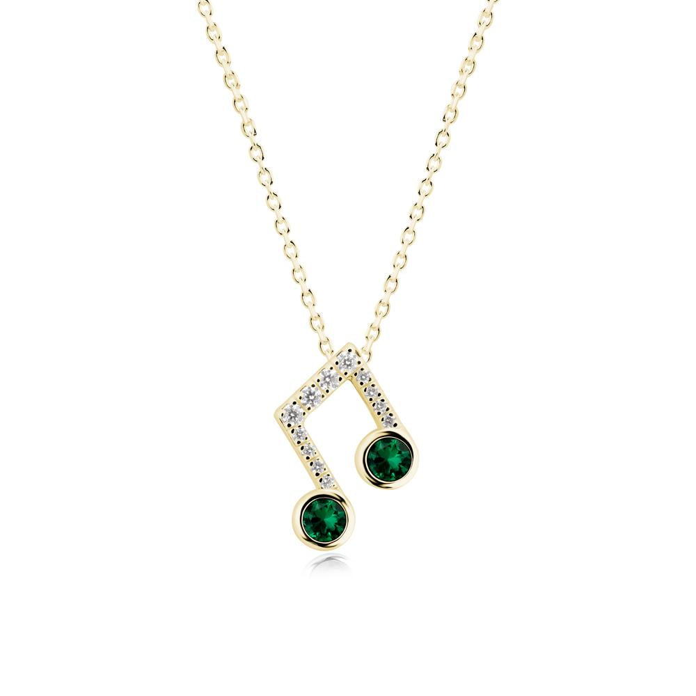 Musical Note Inspired Emerald Pendant - LUO Jewelry #metal_18k yellow gold