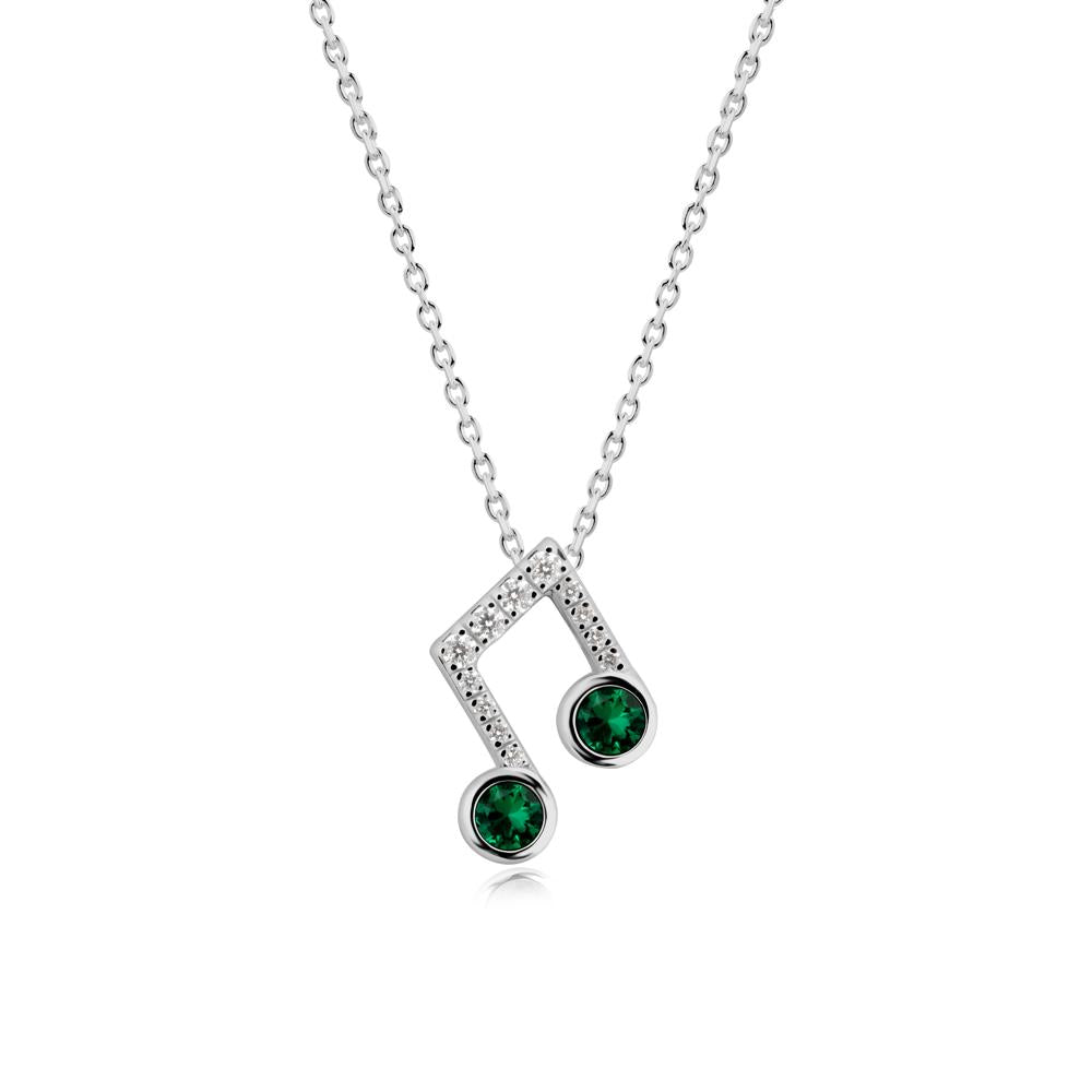 Musical Note Inspired Emerald Pendant - LUO Jewelry #metal_platinum
