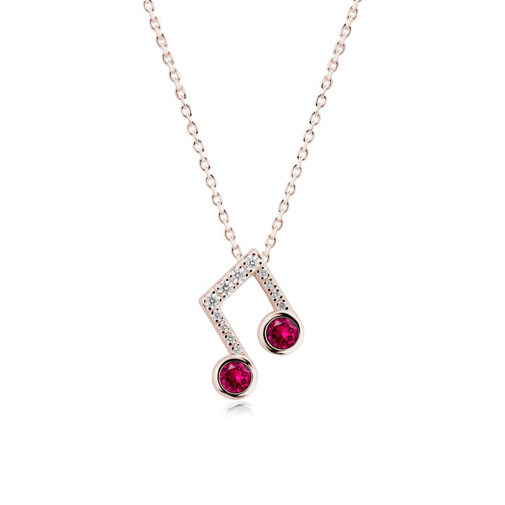 Ruby Musical Note Necklace - LUO Jewelry #metal_14k rose gold