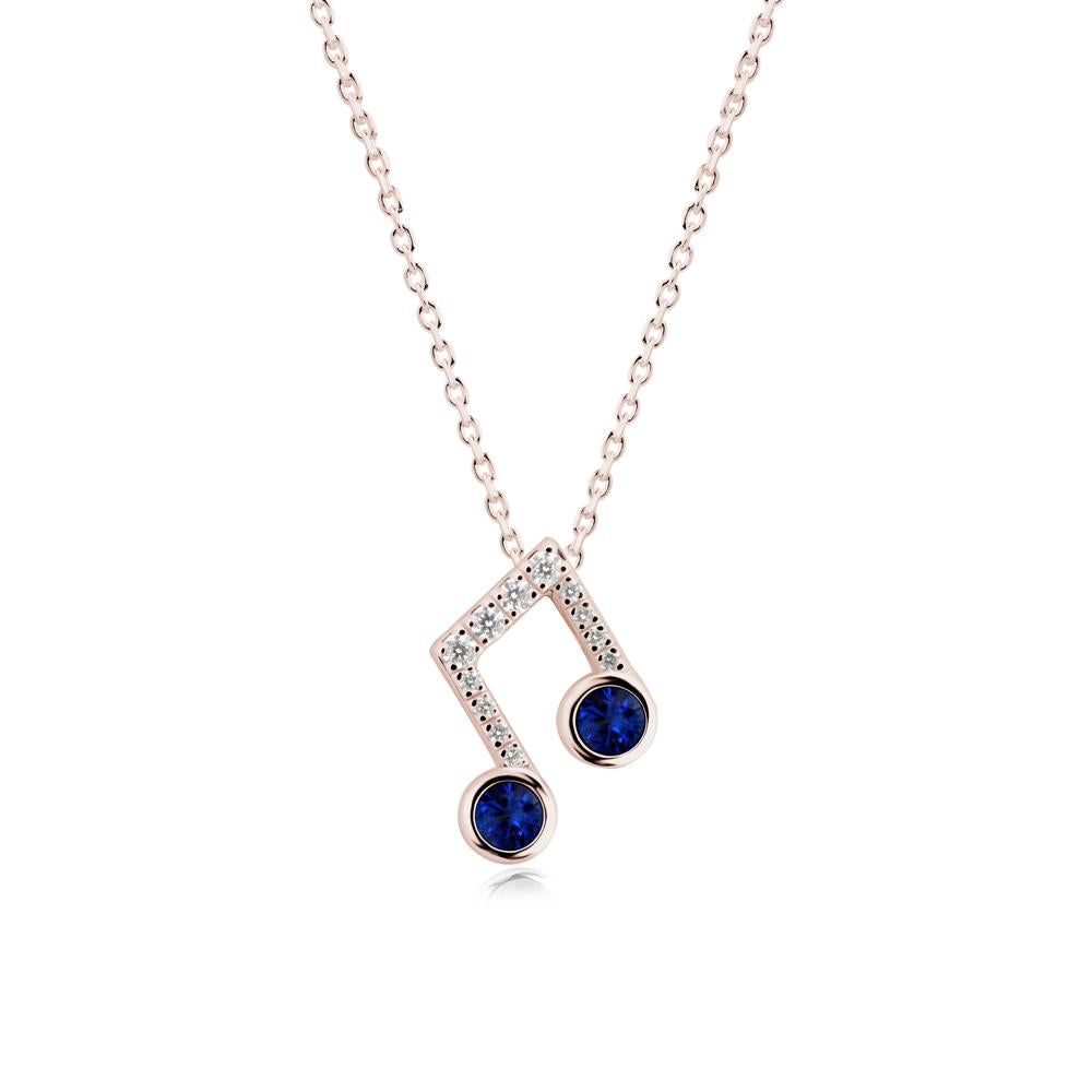 Sapphire Musical Note Necklace - LUO Jewelry #metal_14k rose gold