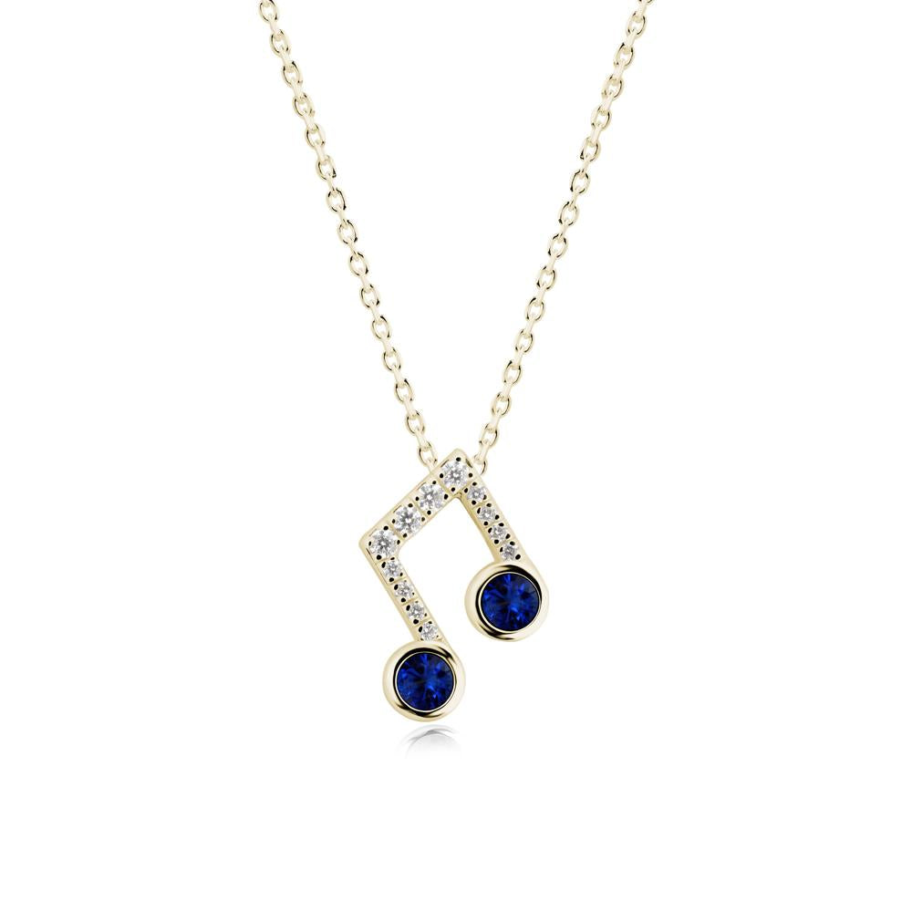 Sapphire Musical Note Necklace - LUO Jewelry #metal_14k yellow gold