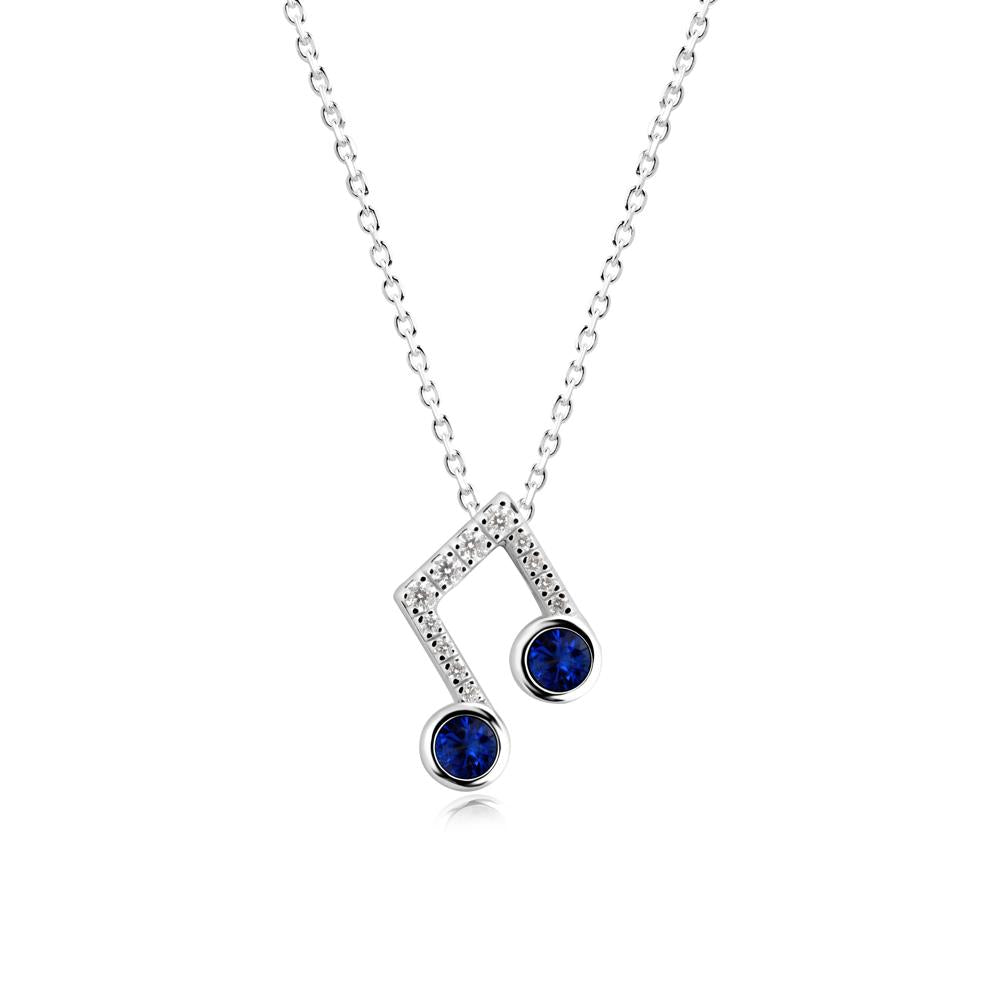 Sapphire Musical Note Necklace - LUO Jewelry #metal_sterling silver
