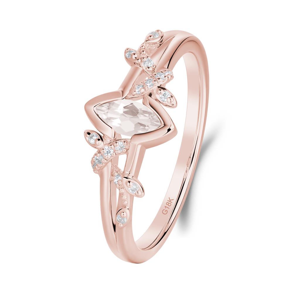 Nature Inspired Marquise Cut Morganite Ring - LUO Jewelry #metal_18k rose gold