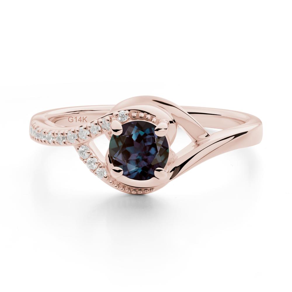 Alexandrite Swirl Bypass Ring - LUO Jewelry #metal_14k rose gold