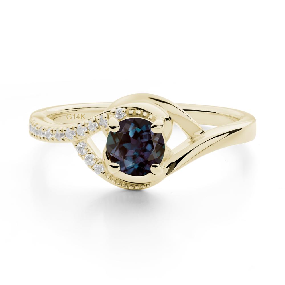 Alexandrite Swirl Bypass Ring - LUO Jewelry #metal_14k yellow gold