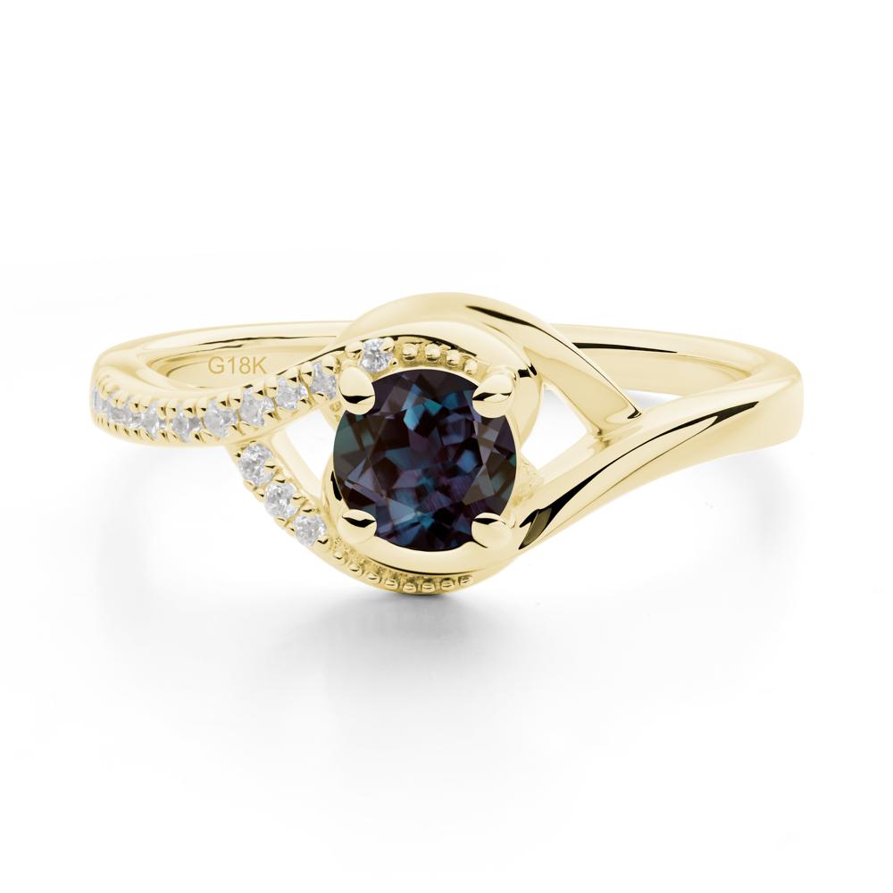 Alexandrite Swirl Bypass Ring - LUO Jewelry #metal_18k yellow gold
