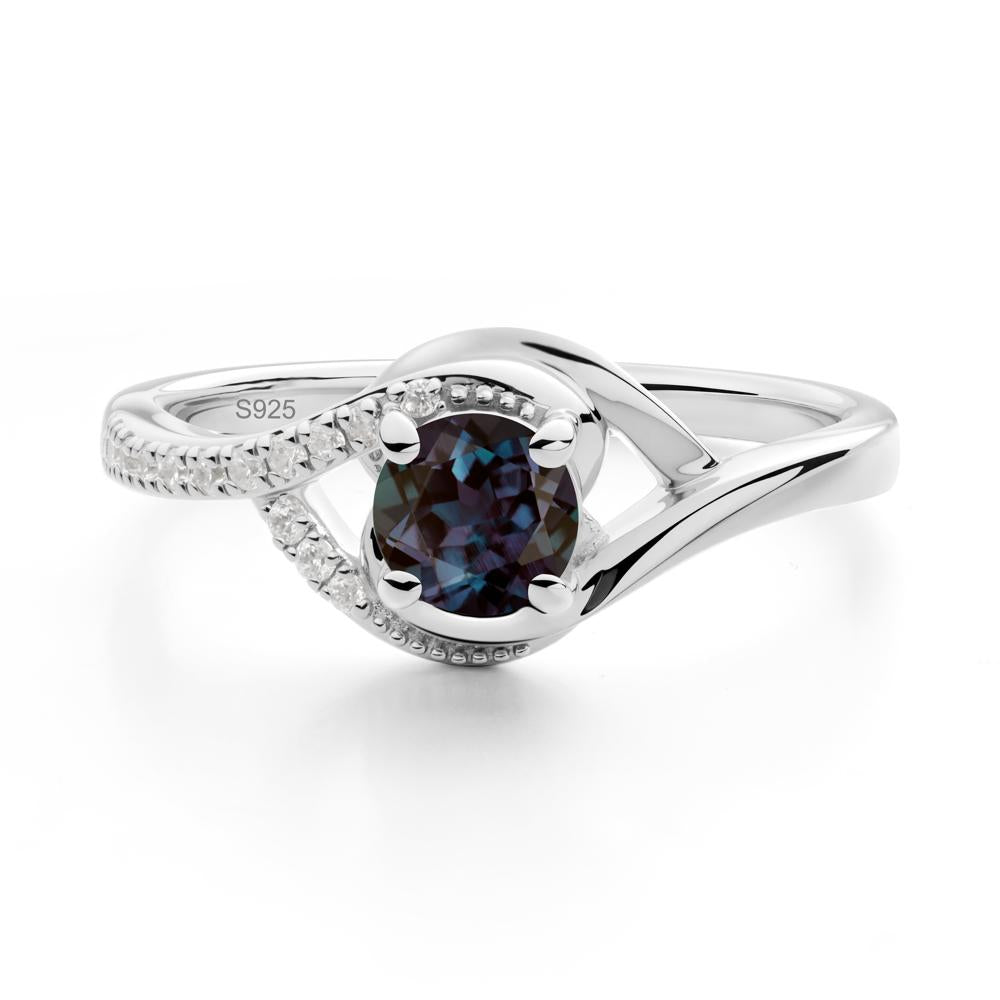 Alexandrite Swirl Bypass Ring - LUO Jewelry #metal_sterling silver