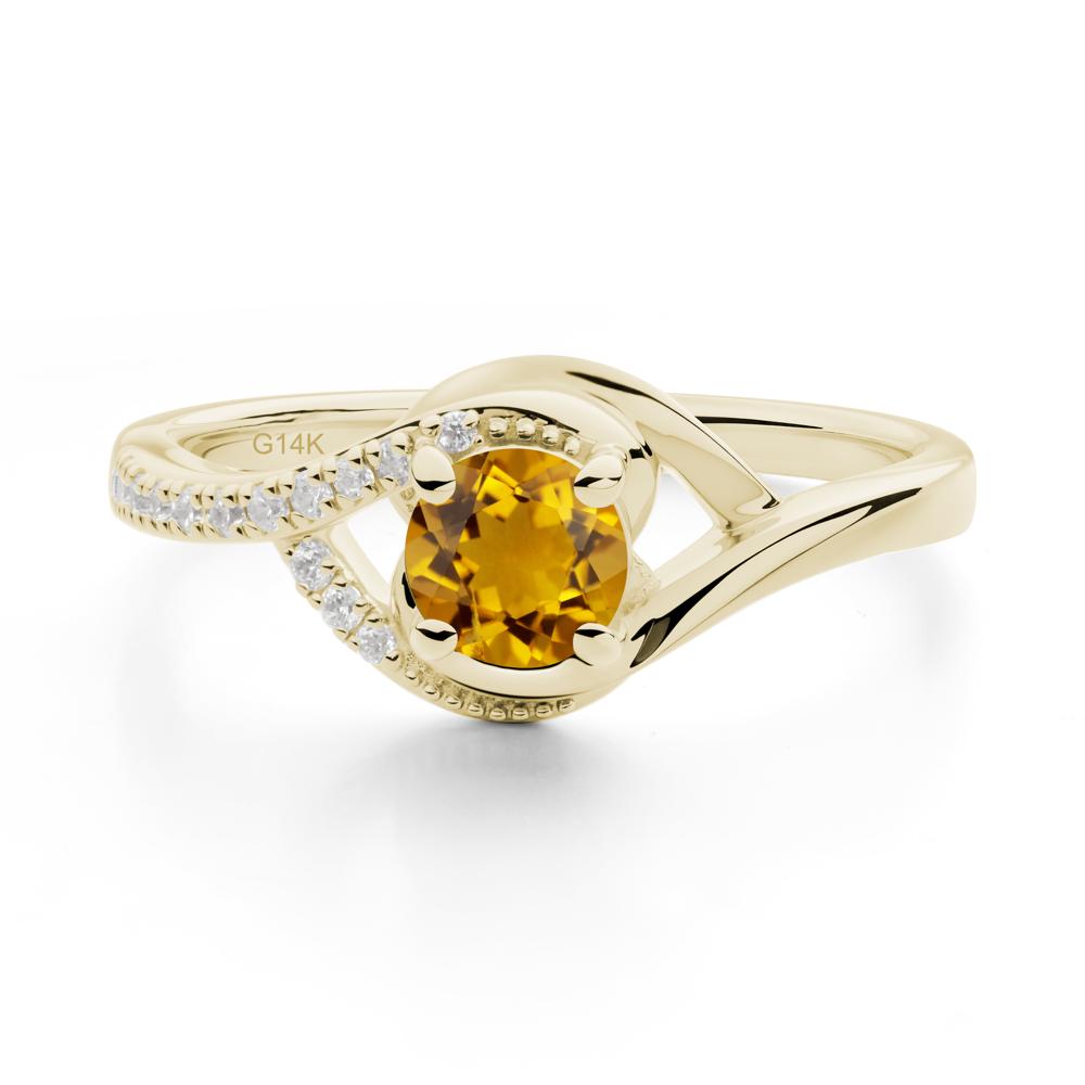Citrine Swirl Bypass Ring - LUO Jewelry #metal_14k yellow gold