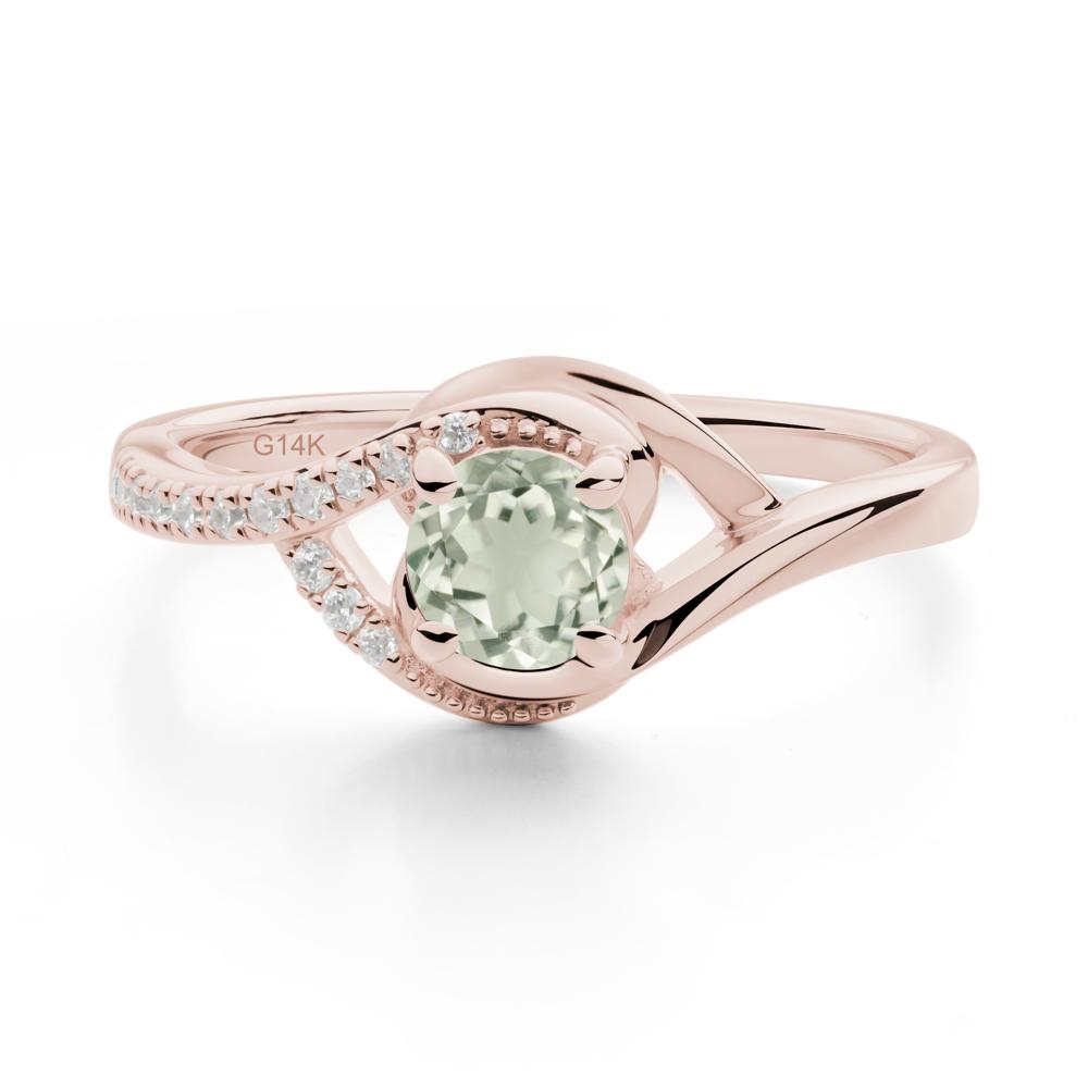 Green Amethyst Swirl Bypass Ring - LUO Jewelry #metal_14k rose gold