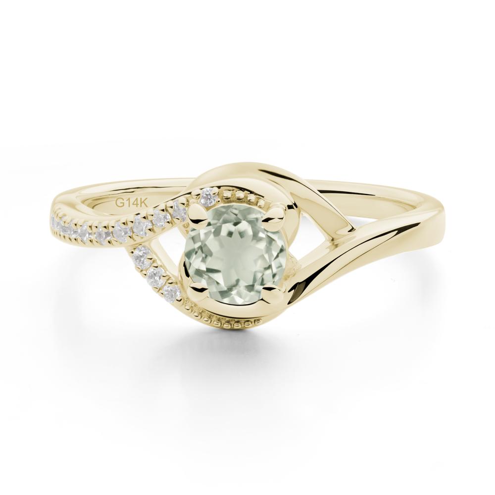 Green Amethyst Swirl Bypass Ring - LUO Jewelry #metal_14k yellow gold
