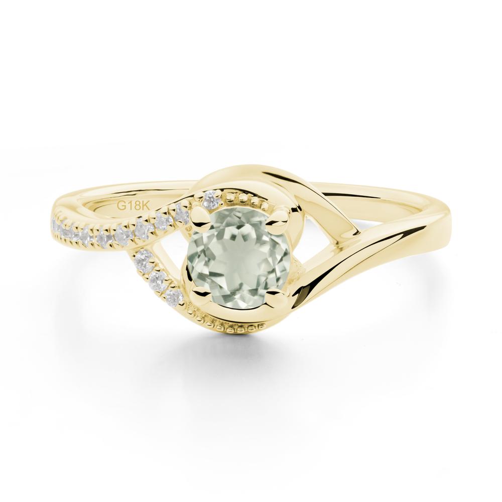 Green Amethyst Swirl Bypass Ring - LUO Jewelry #metal_18k yellow gold