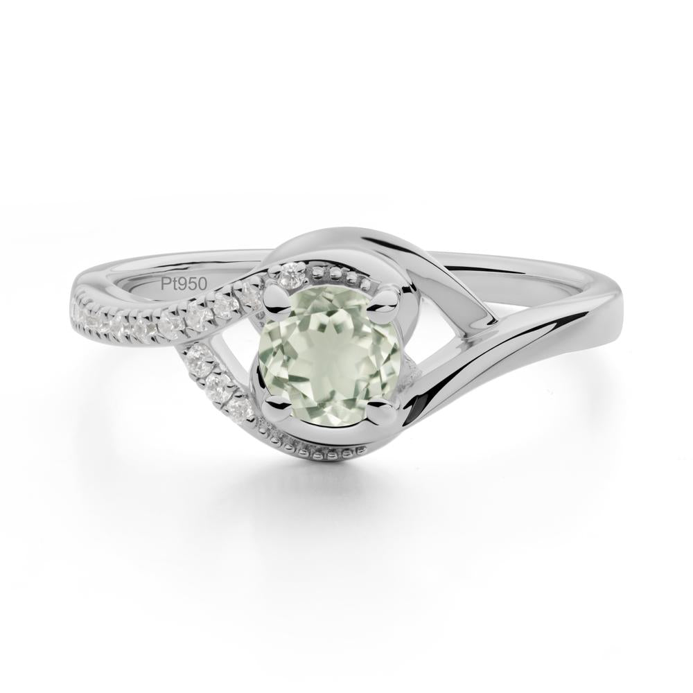 Green Amethyst Swirl Bypass Ring - LUO Jewelry #metal_platinum