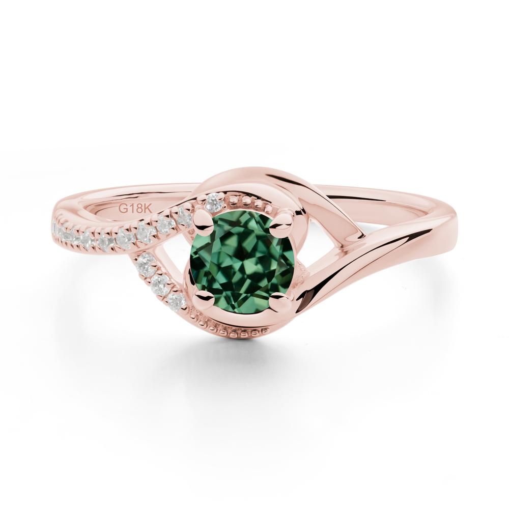 Green Sapphire Swirl Bypass Ring - LUO Jewelry #metal_18k rose gold