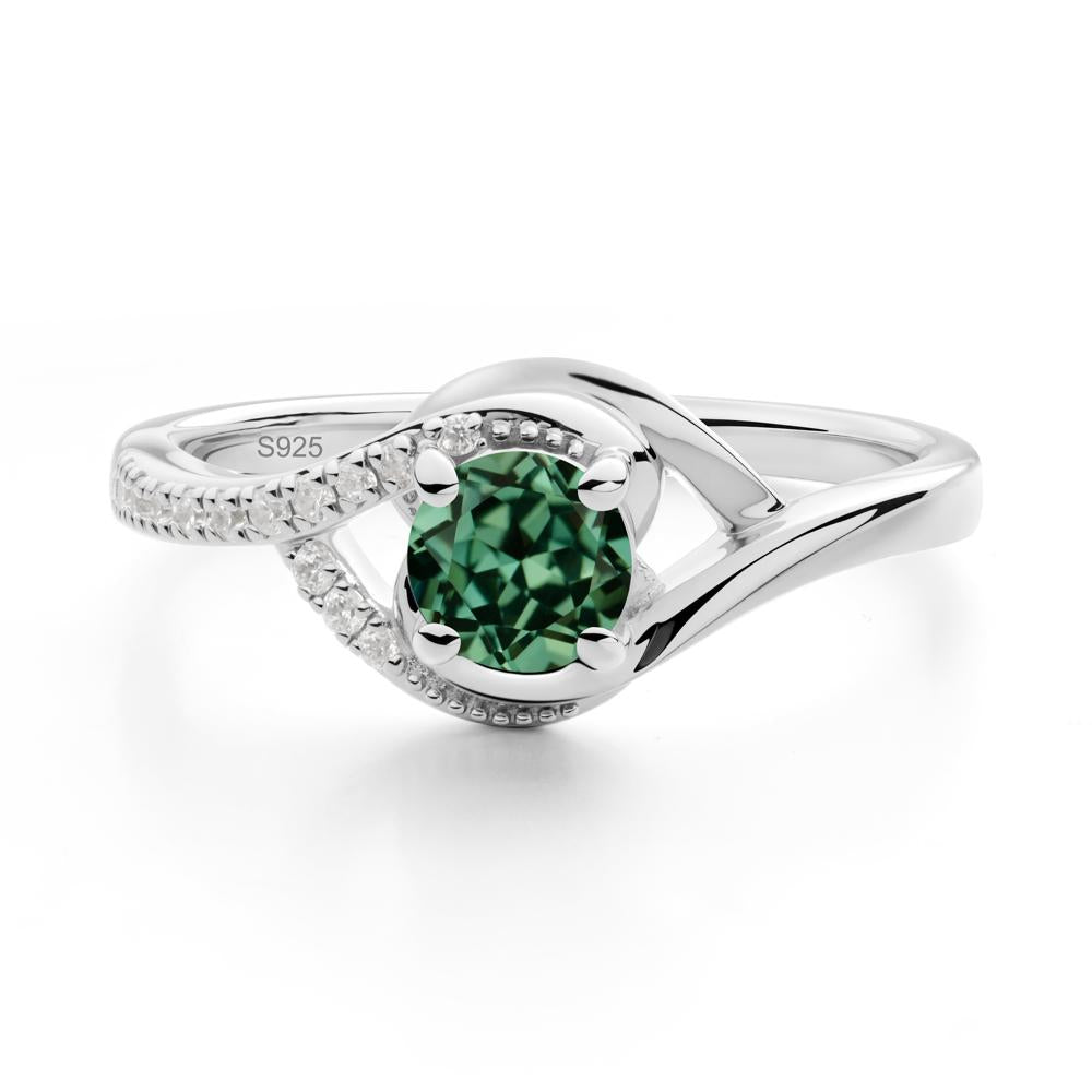 Green Sapphire Swirl Bypass Ring - LUO Jewelry #metal_sterling silver