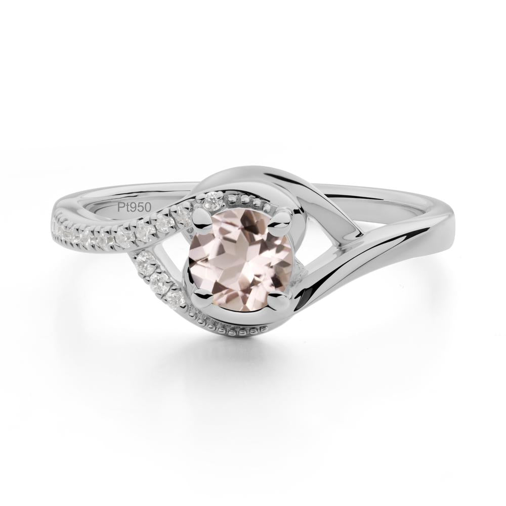 Morganite Swirl Bypass Ring - LUO Jewelry #metal_platinum