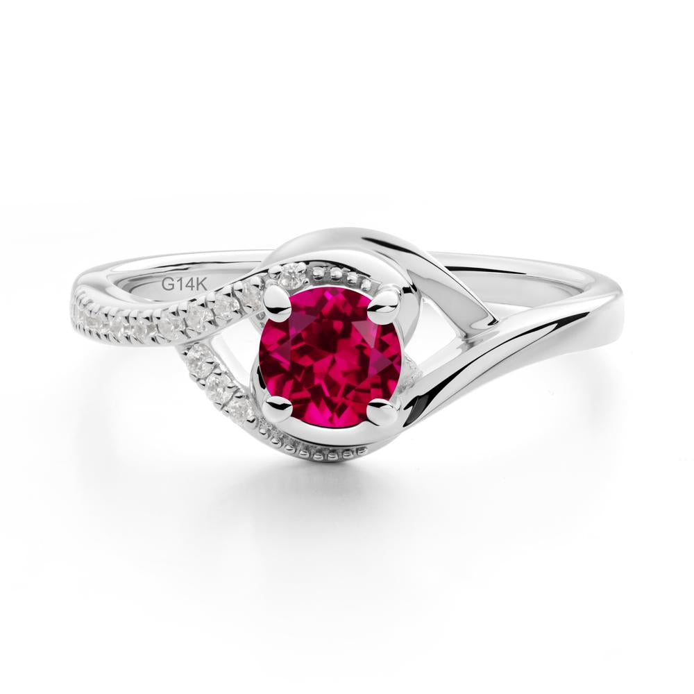 Ruby Swirl Bypass Ring - LUO Jewelry #metal_14k white gold