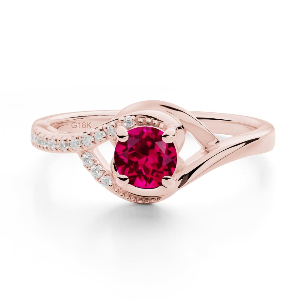Ruby Swirl Bypass Ring - LUO Jewelry #metal_18k rose gold